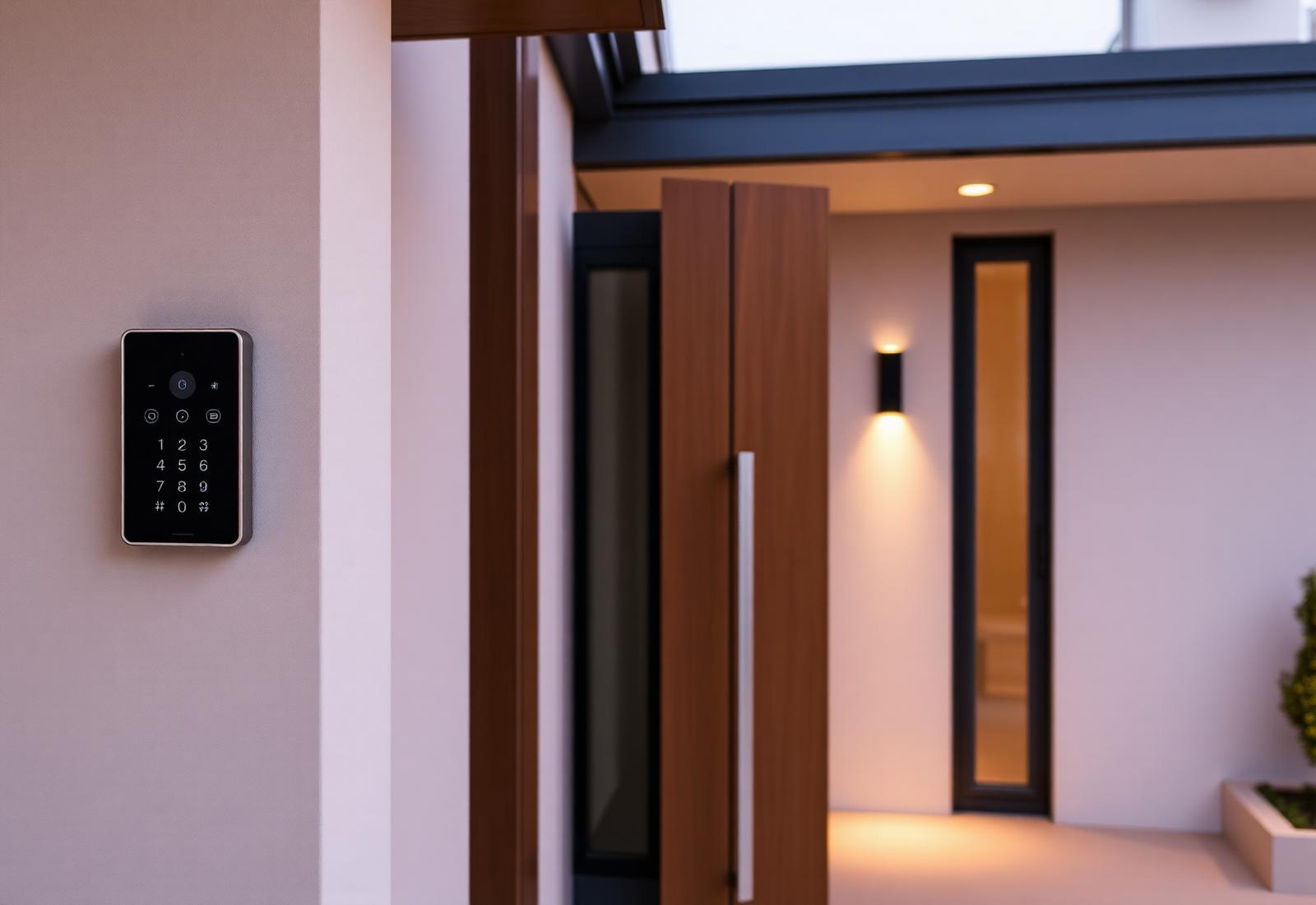 Modern intercom at a luxury entry