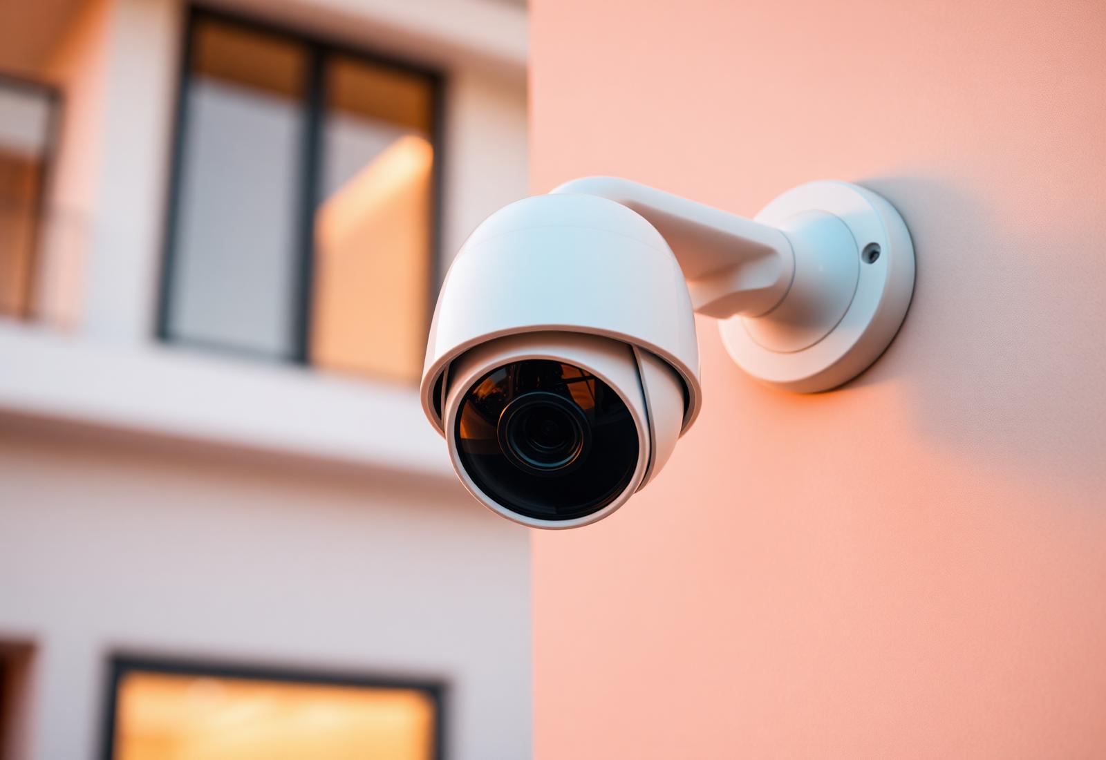 Close-up of a premium outdoor security camera