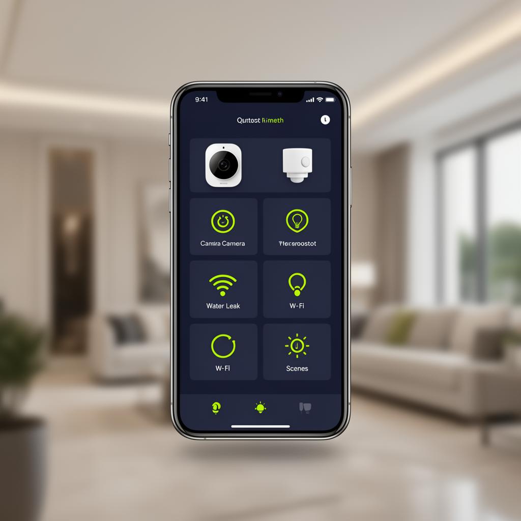 Smart-home dashboard on a smartphone
